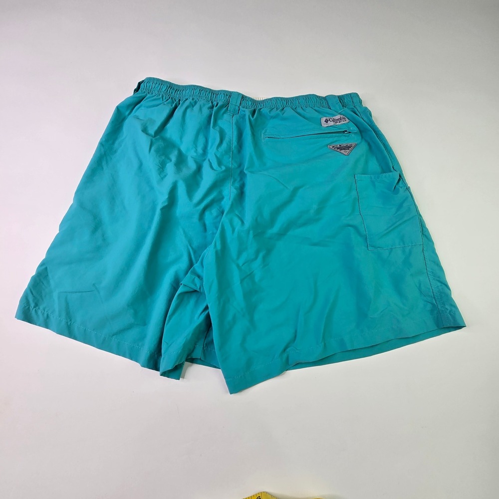 Columbia PFG Backcast Mens Performance Fishing Shorts Teal Blue Omni-Shade Large - Picture 8 of 12